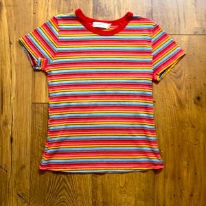 A rainbow colored shirt